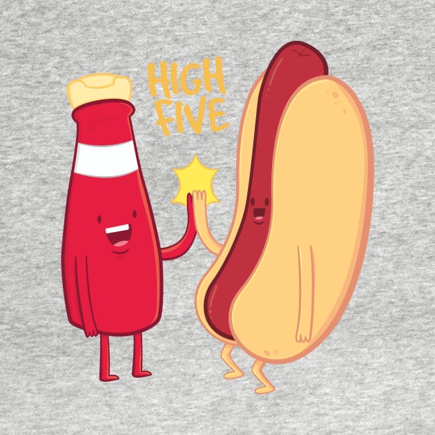 Ketchup & Hot Dog High Five by Digster